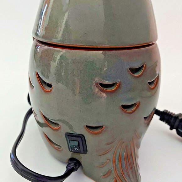 PARTYLITE CERAMIC OWL Scented Candle Wax Warmer ELECTRIC Excellent Cond unused - Picture 2 of 7